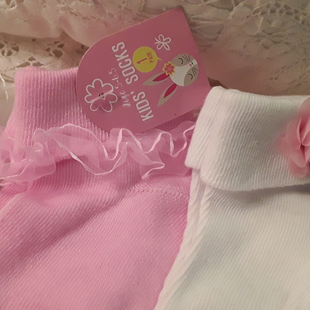 NWT 5 PAIRS GIRLS DRESS SOCKS, SIZE 5 - 6.5 - Picture 3 of 7